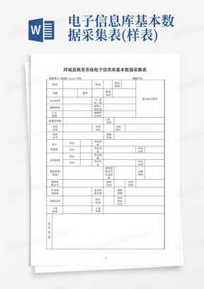 电子信息库基本数据采集表(样表)