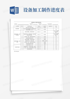 设备加工制作进度表
