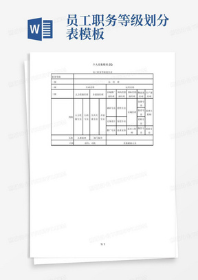 员工职务等级划分表模板