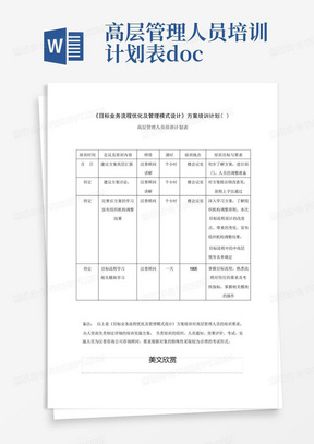 高层管理人员培训计划表.doc-