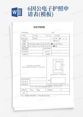 6因公电子护照申请表(模板)