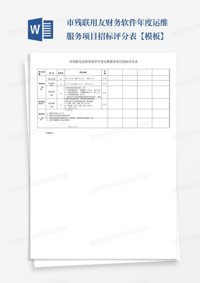 市残联用友财务软件年度运维服务项目招标评分表【模板】