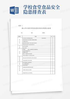 学校食堂食品安全隐患排查表