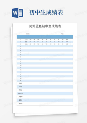 初中生成绩表