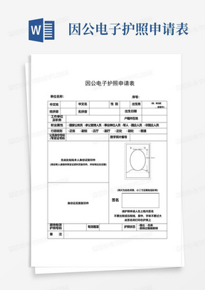 因公电子护照申请表