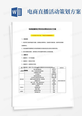 抖音电商网红直播带货活动策划及执行方案范本