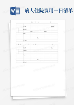 病人住院费用一日清单