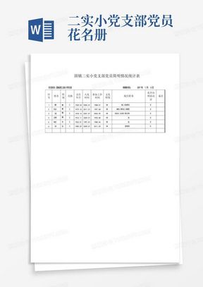 二实小党支部党员花名册