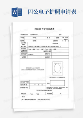 因公电子护照申请表