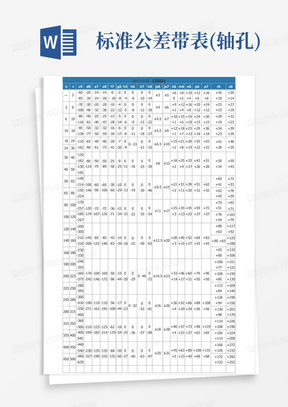 标准公差带表(轴孔)