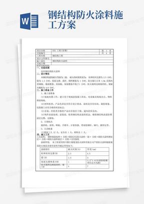 钢结构防火涂料施工技术交底(完整版)