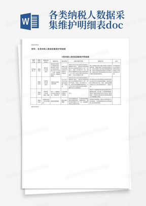 各类纳税人数据采集维护明细表.doc