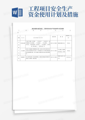 工程项目安全生产资金使用计划及措施-