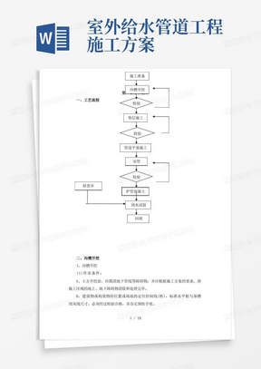 室外给排水工程施工组织设计方案