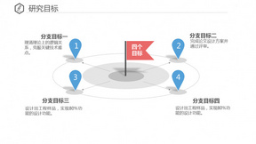 红旗四个目标罗列PPT模板