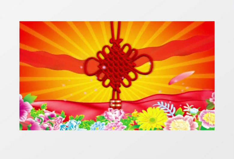 新年春节花朵民歌舞背景含音乐背景视频素材