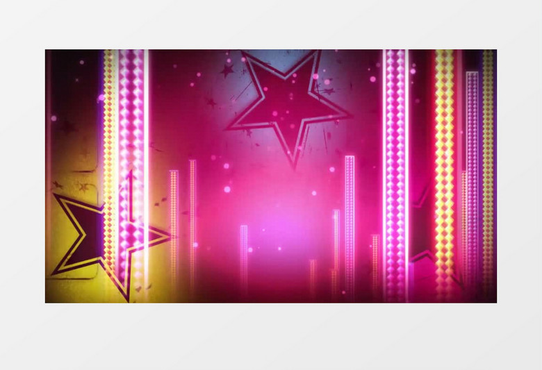 炫彩上升的五角星视频素材(有音乐)