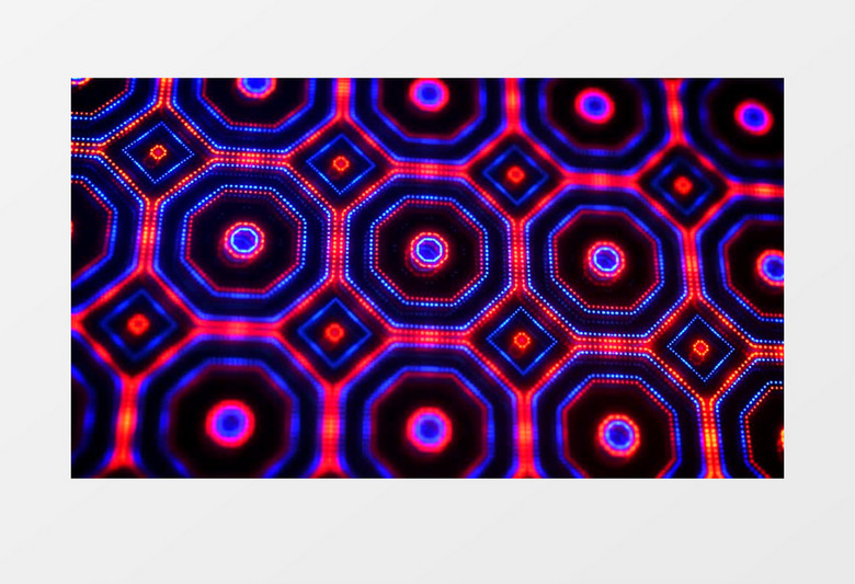 蓝红相间多边体动态闪光灯视频素材(有音乐)