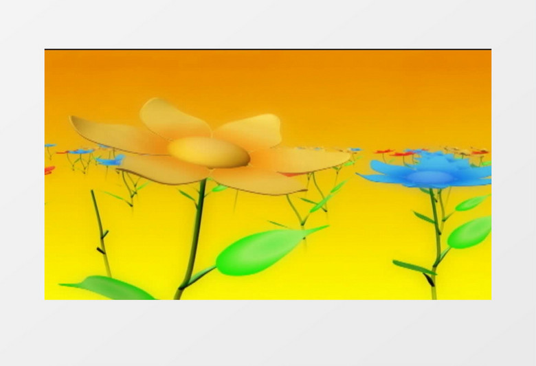 卡通儿童花朵开花背景视频（有音乐）