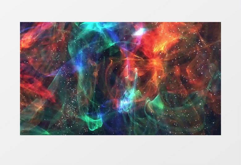 动态梦幻多彩星云粒子背景视频（有音乐）