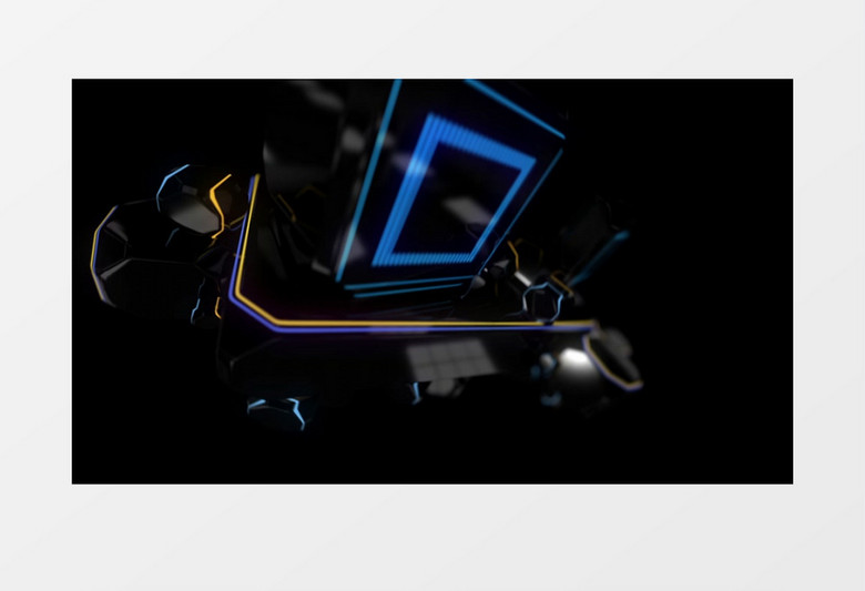 发光立方体运动视频素材(有音乐)