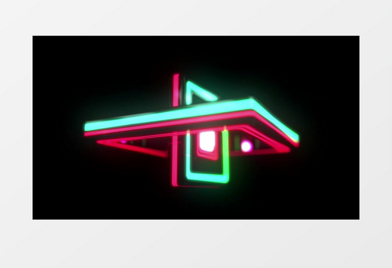 三维几何红绿光线酒吧夜店视频素材(有音乐)