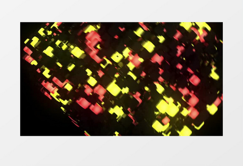 三维空间魔方动感光效视频素材(有音乐)