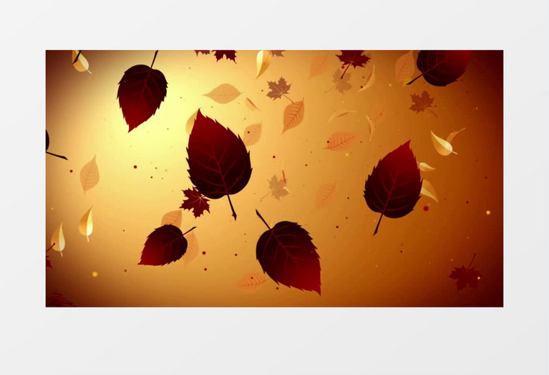 高清动态秋天飘落的叶子背景视频（有音乐）