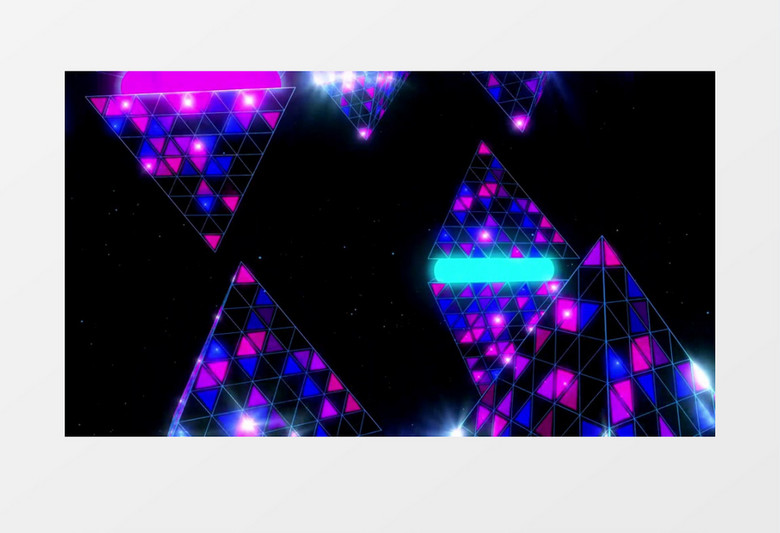 三维飘落动感菱形炫彩水晶视频素材(有音乐)