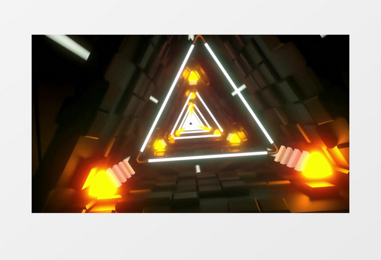 动感节奏三角闪光时空穿梭视频素材(有音乐)