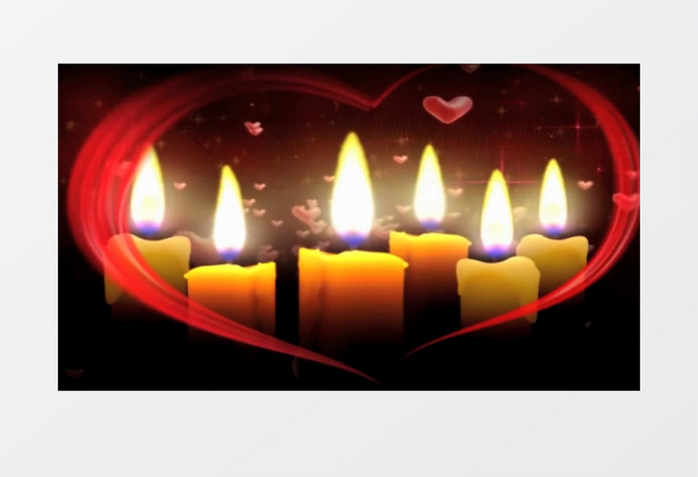 感恩的心心型蜡烛背景视频（有音乐）