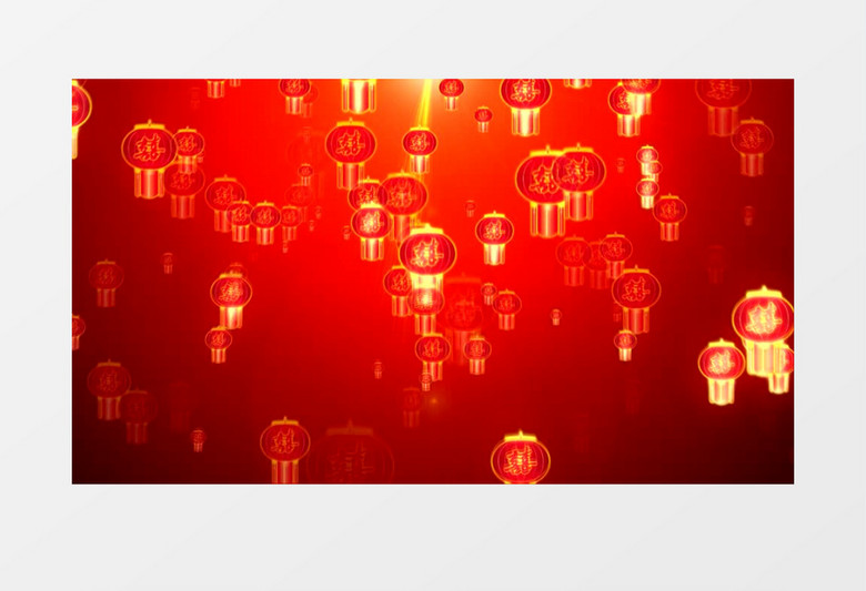 动感灯笼飘舞婚礼晚会背景视频（有音乐）