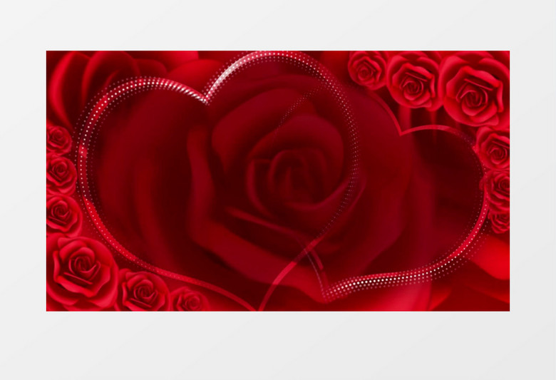 高清唯美红色玫瑰花婚礼婚庆背景视频（有音乐）