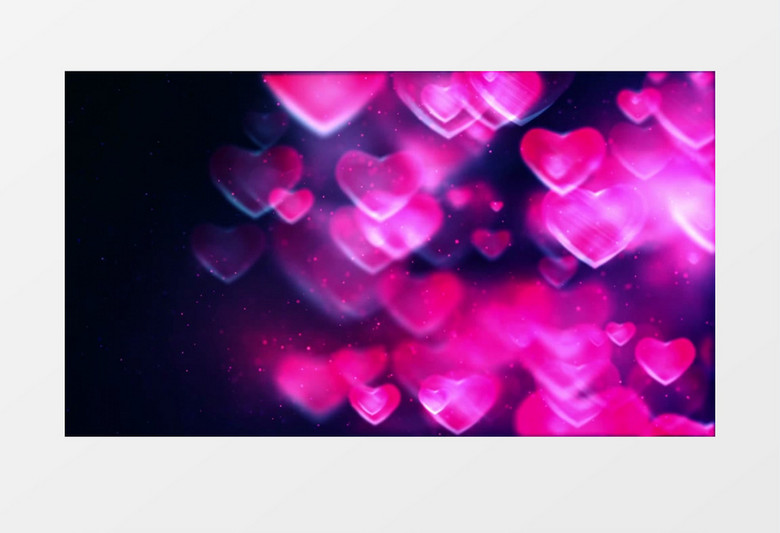 粉红色爱心漂浮婚礼婚庆唯美背景视频（有音乐）