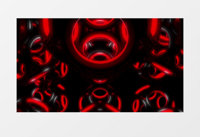 红色圆环动感视频素材(有音乐)