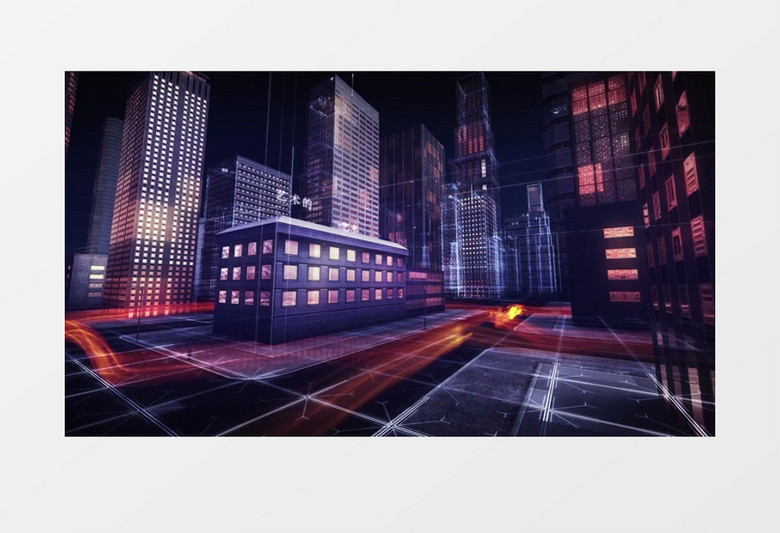 城市夜景标题展示AE模板
