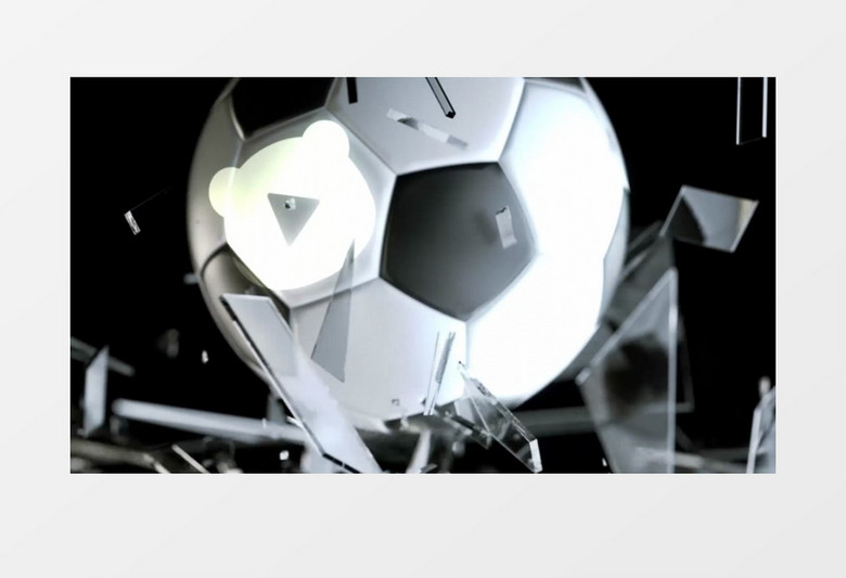 震撼玻璃破碎足球场包装片头AE视频模板
