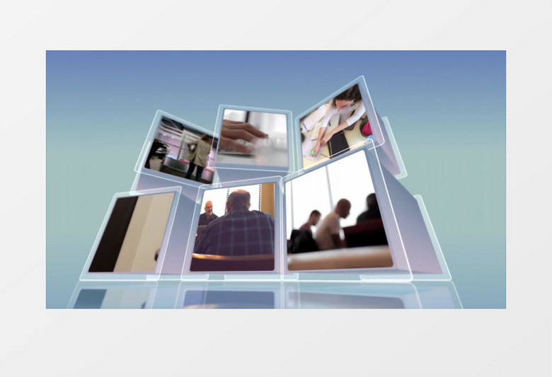 简洁商务活力方块屏视频片头AE视频模板