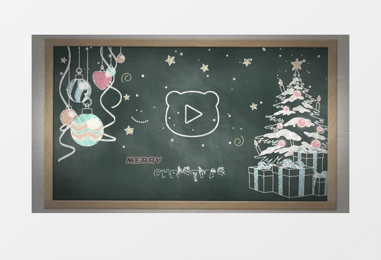 圣诞节黑板标志ae视频模板