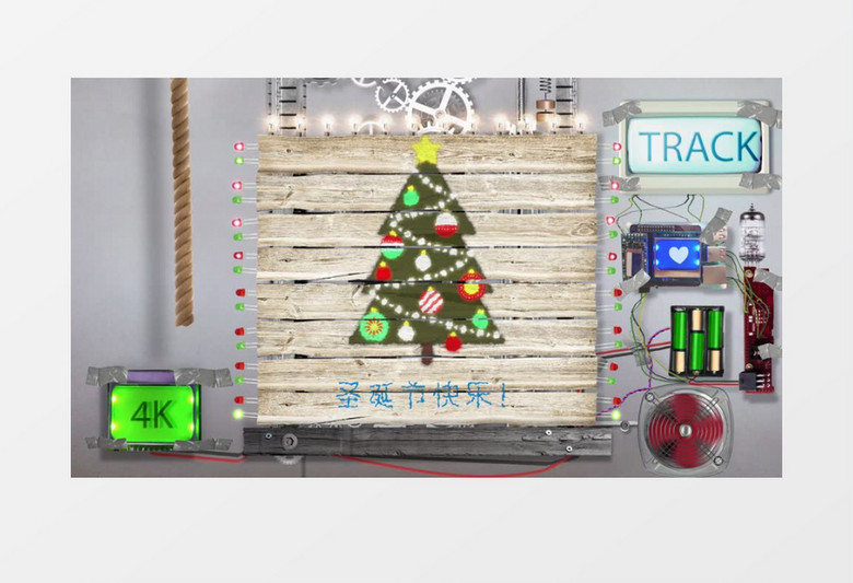 创意机械风圣诞标志logo动画AE视频模板