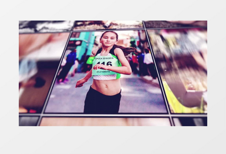 图片墙展示logo动画AE模板