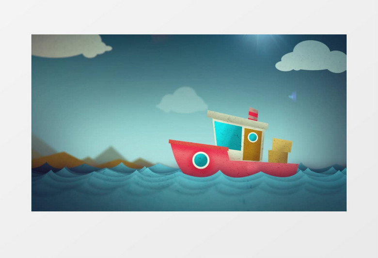 卡通小船动画LOGO动画AE模板