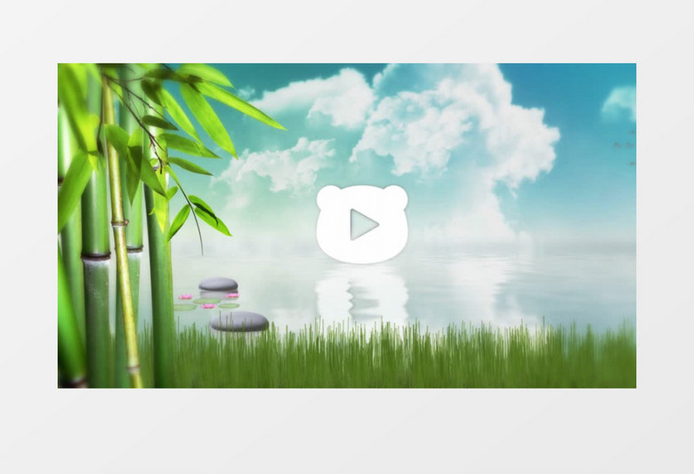 竹林湖水蝴蝶飞舞自然LOGO展示视频AE模板
