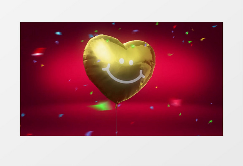 可爱心型气球生日快乐祝福AE视频模板