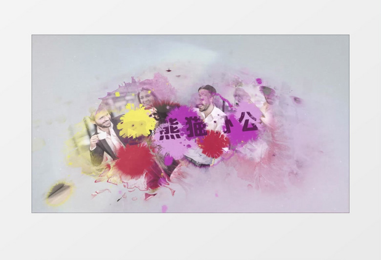 水墨滴落遮罩图片Logo动画AE视频模板