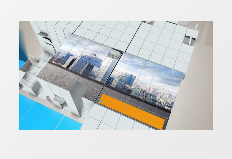 简约立体方块商务办公企业文化图文展示AE视频模板