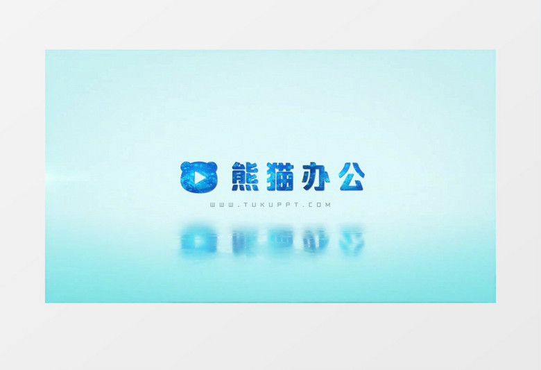 创意蓝色logo水面倒影展示ae视频模板