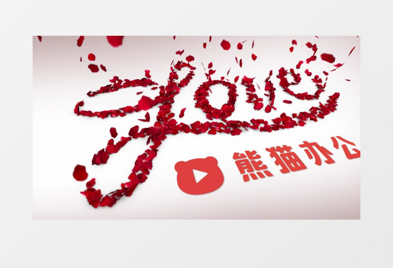 玫瑰花瓣掉落爱情Logo动画AE视频模板