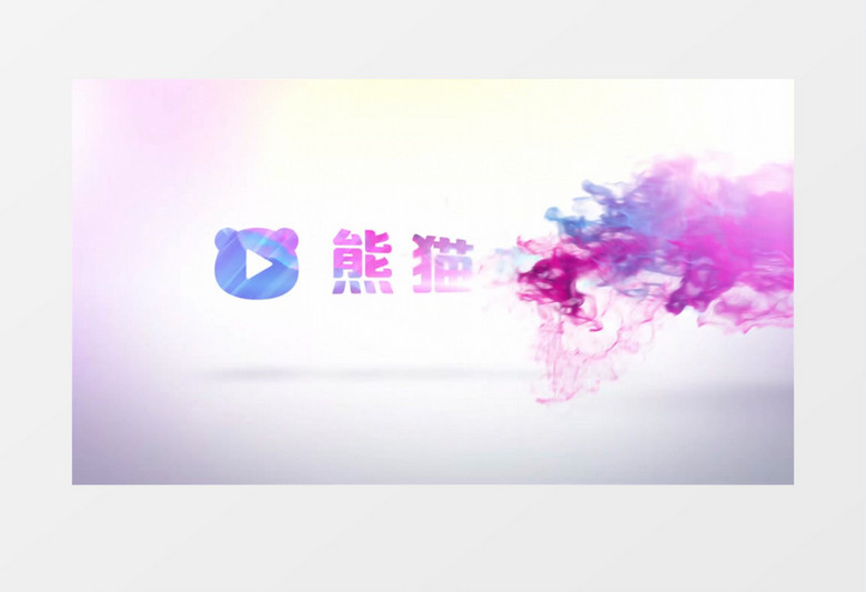 柔美飘逸的彩色粒子水墨logo揭示ae视频模板