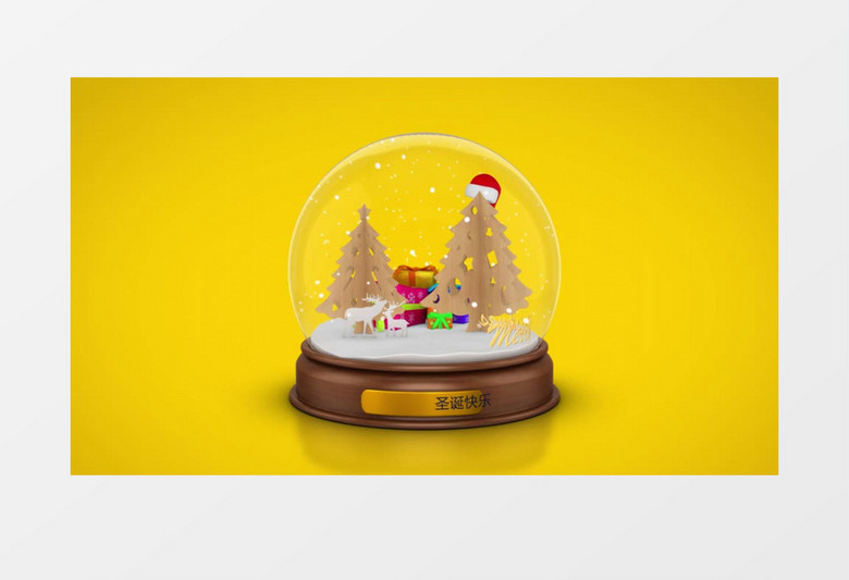 圣诞水晶球体标志logo展示ae视频模板